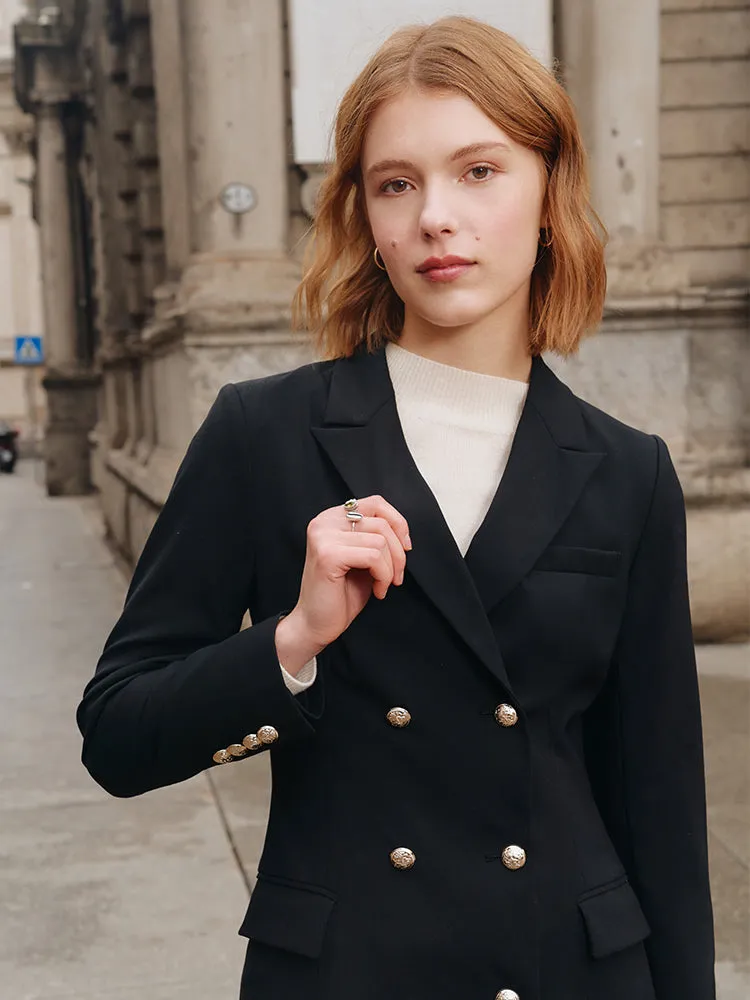 Double-Breasted Woolen Blazer Mini Dress sold by Goelia product image thumbnail 4