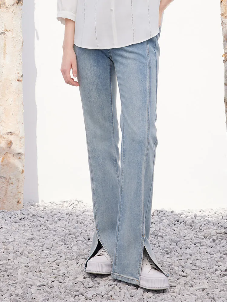 Blue Slit Flare Jeans sold by Goelia product image thumbnail 5