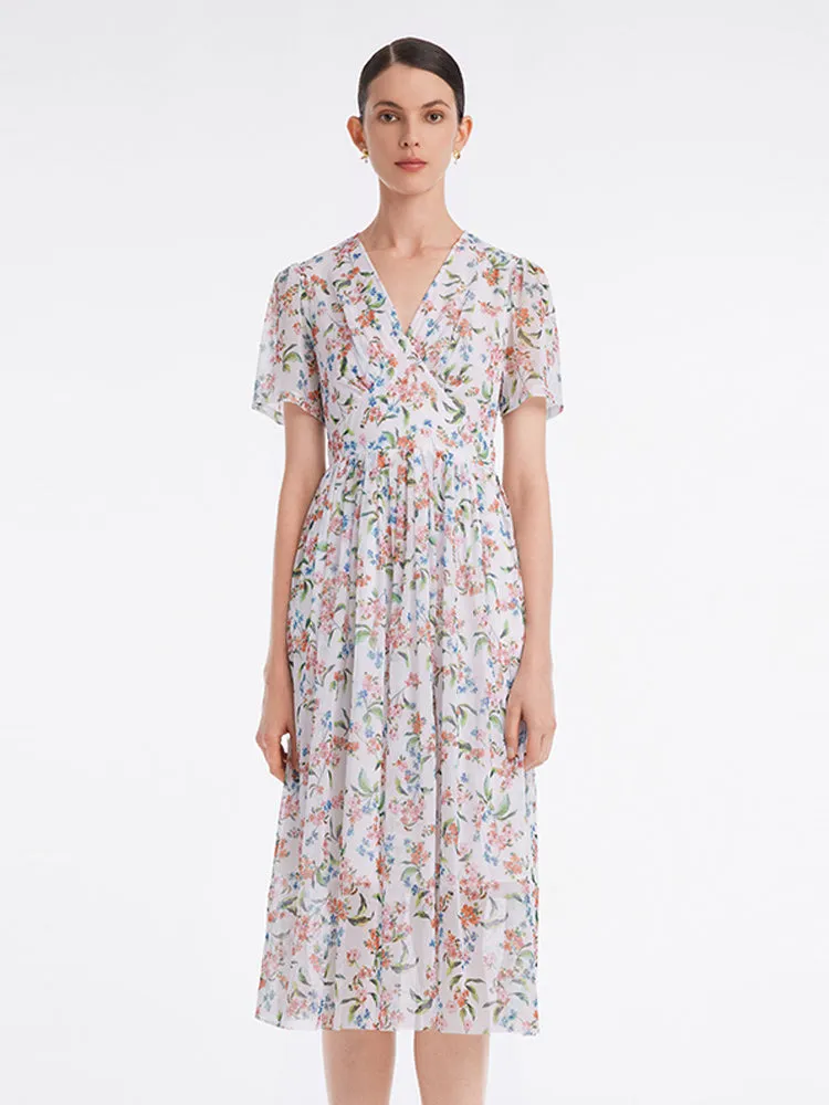 Floral Print V-Neck Midi Dress sold by Goelia product image thumbnail 2