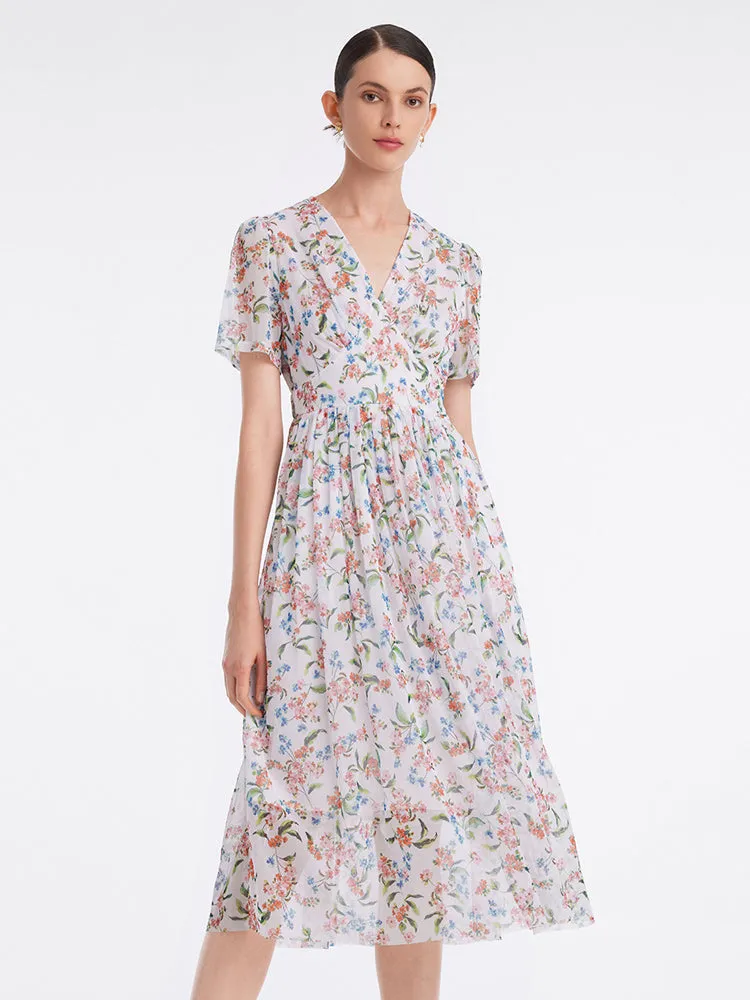 Floral Print V-Neck Midi Dress sold by Goelia product image thumbnail 3