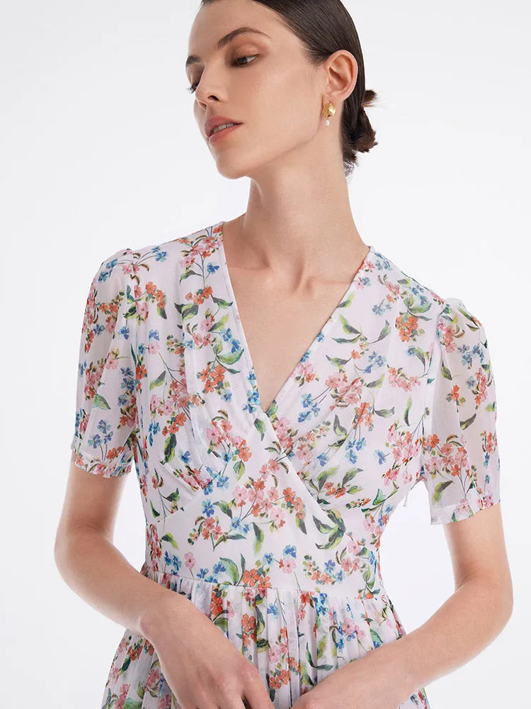 Floral Print V-Neck Midi Dress sold by Goelia product image thumbnail 5