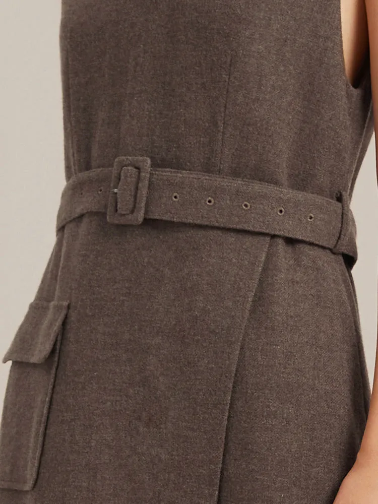 Washable Wool Sleeveless Jumper Midi Dress sold by Goelia product image thumbnail 4