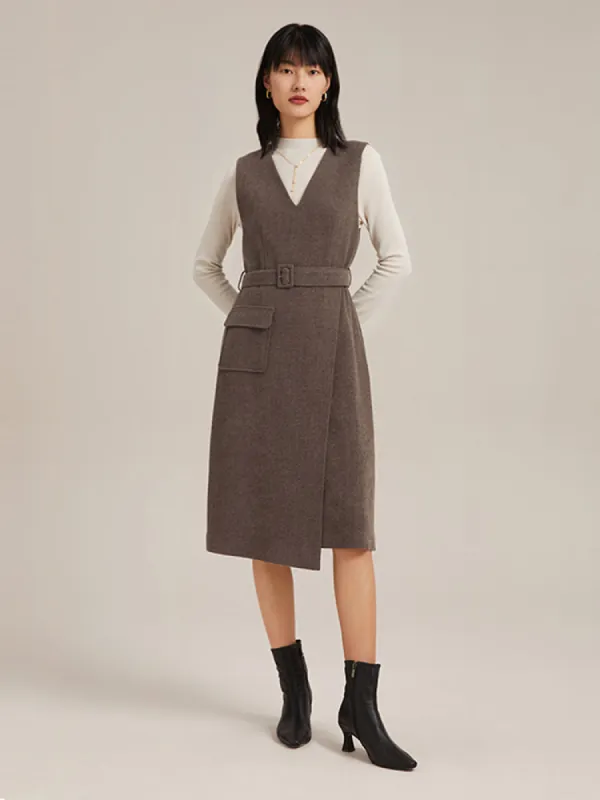 Washable Wool Sleeveless Jumper Midi Dress sold by Goelia