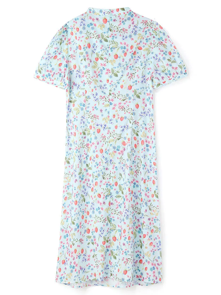 Floral Print Cheongsam Qipao Midi Collared Dress sold by Goelia product image thumbnail 5