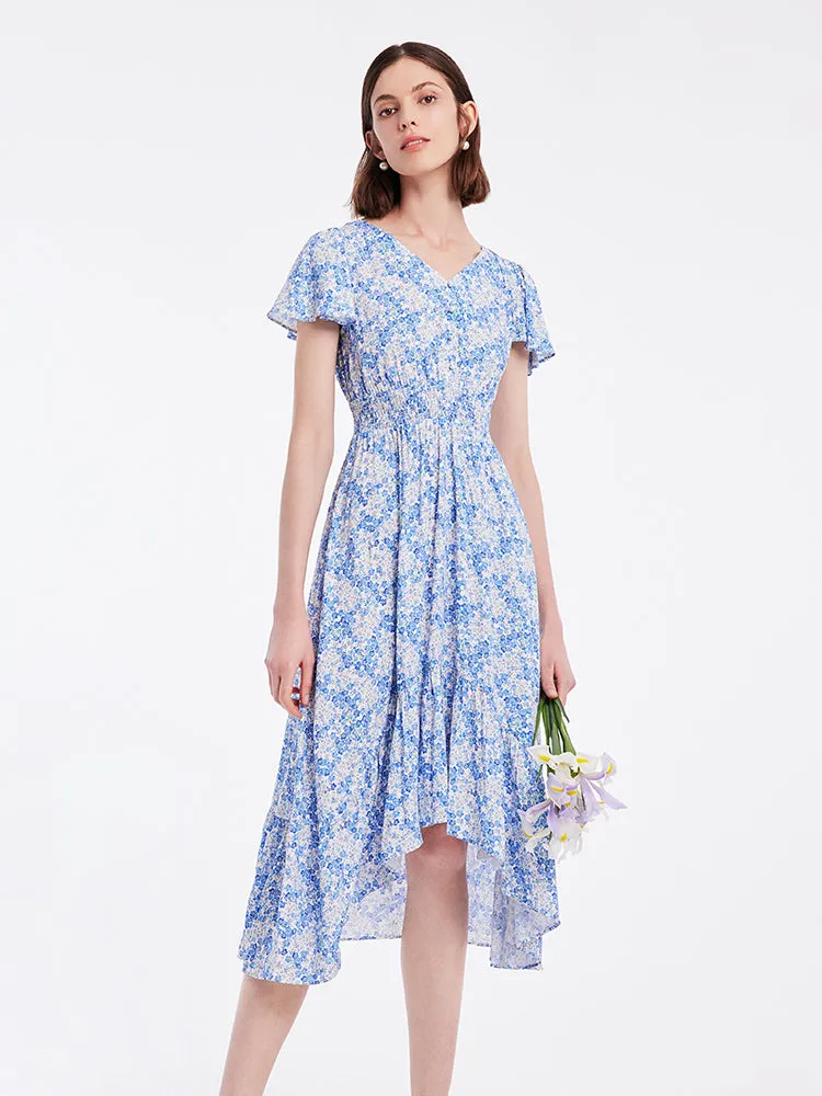 V-neck Floral Fishtail Midi Dress sold by Goelia product image thumbnail 5