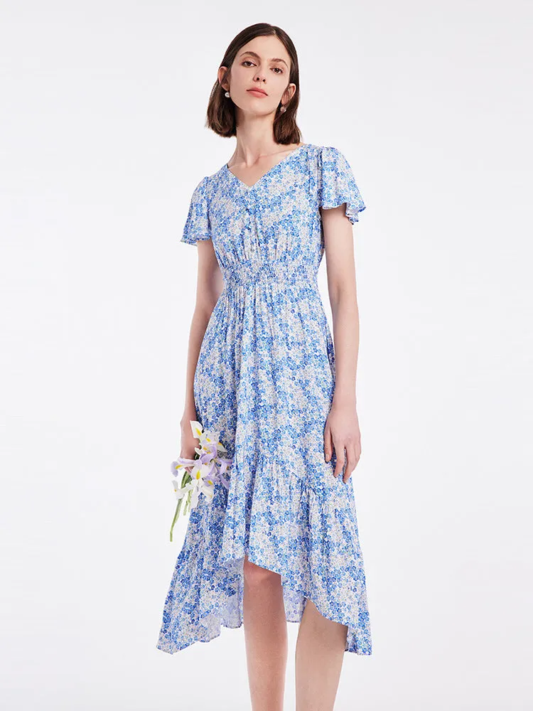 V-neck Floral Fishtail Midi Dress sold by Goelia product image thumbnail 3