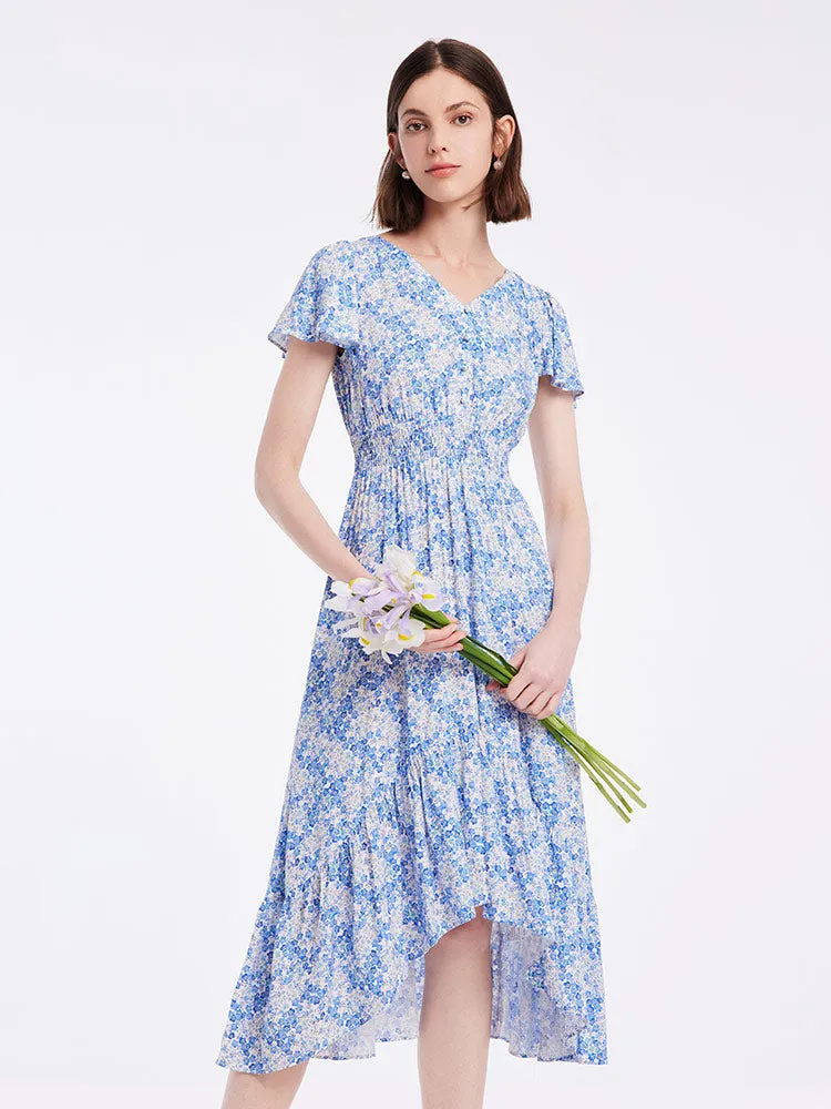 V-neck Floral Fishtail Midi Dress sold by Goelia product image thumbnail 4