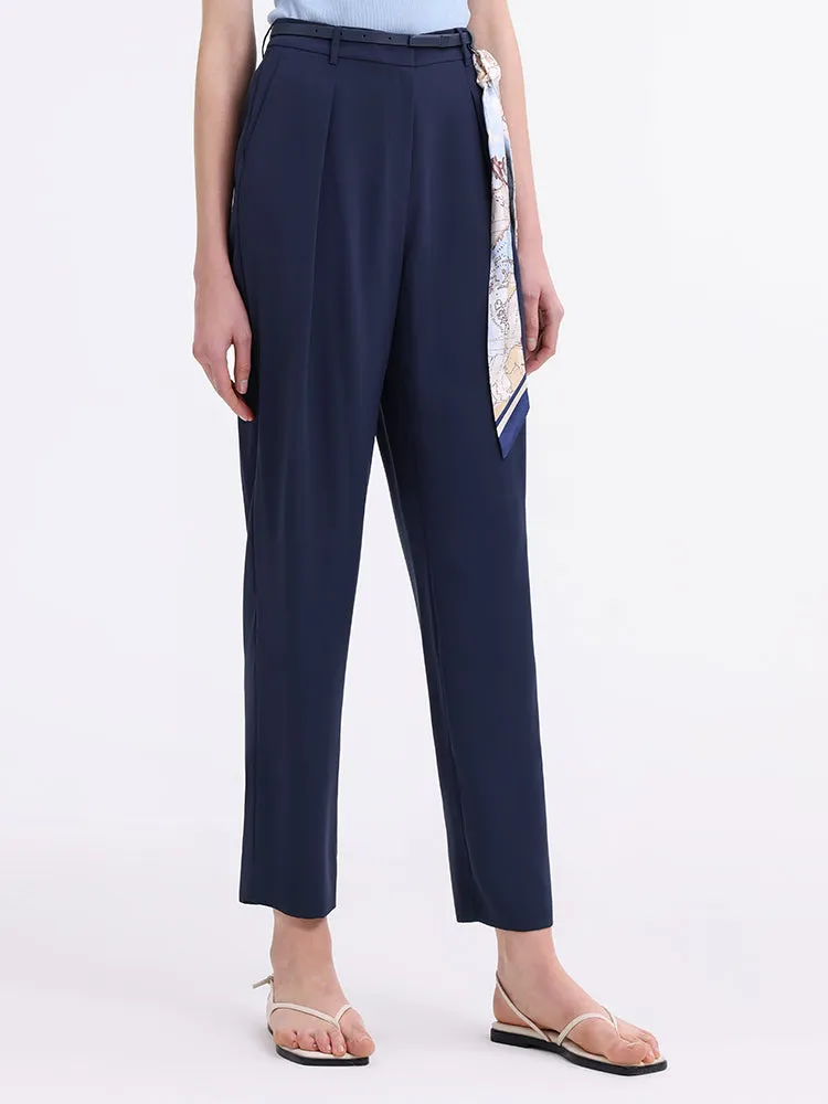 Triacetate Tapered Pants With Belt And Silk Scarf sold by Goelia product image thumbnail 5