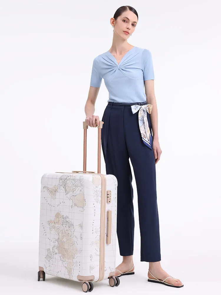 Triacetate Tapered Pants With Belt And Silk Scarf sold by Goelia product image thumbnail 4