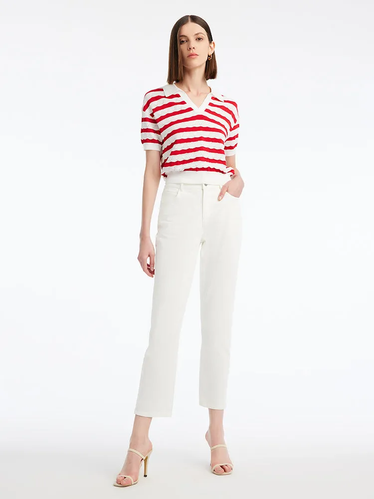 Knitted Striped Pullover Knit Top sold by Goelia product image thumbnail 2