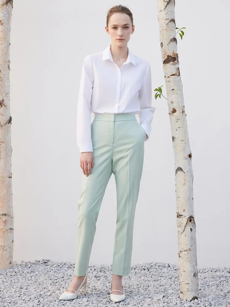 White Slim Long Sleeve Shirt sold by Goelia product image thumbnail 2