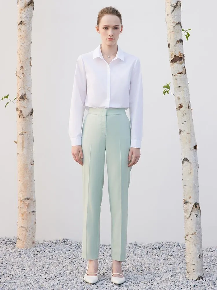 White Slim Long Sleeve Shirt sold by Goelia product image thumbnail 4