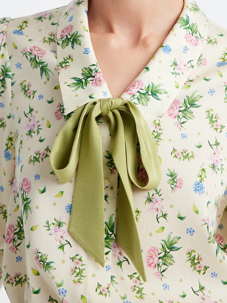 19 Momme Floral V-Neck Slim Women Shirt sold by Goelia product image thumbnail 5