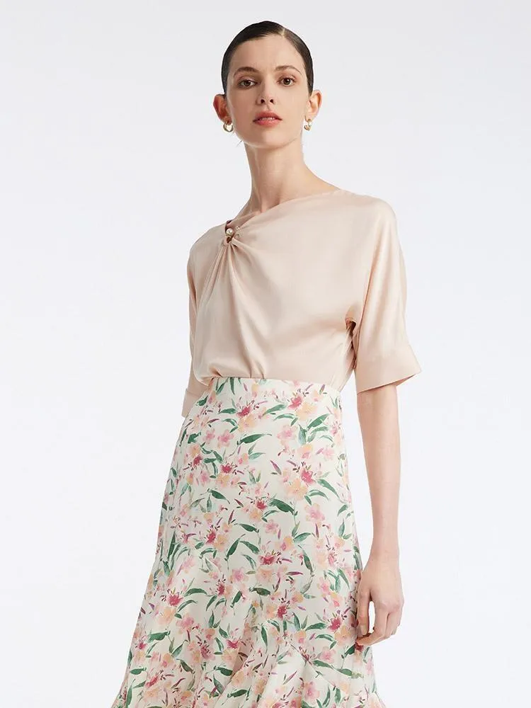 22 Momme Stretch Silk Women Blouse sold by Goelia