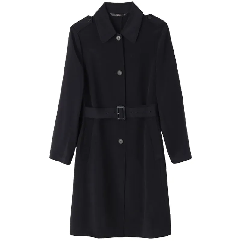 Lapel Mid-Length Women Trench Coat With Belt sold by Goelia product image thumbnail 4