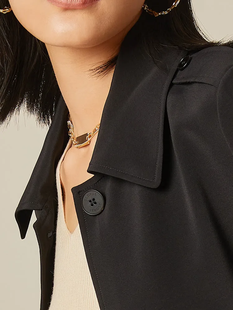 Lapel Mid-Length Women Trench Coat With Belt sold by Goelia product image thumbnail 3