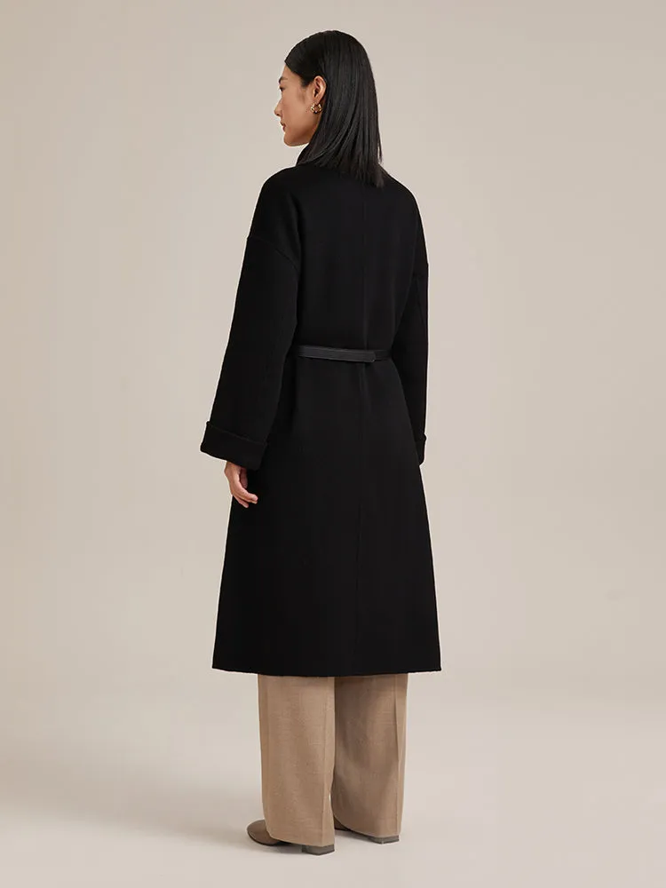 100% Cashmere Wrapped Black Coat sold by Goelia product image thumbnail 4