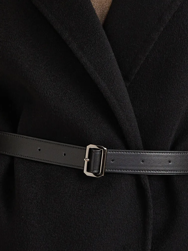 100% Cashmere Wrapped Black Coat sold by Goelia product image thumbnail 5