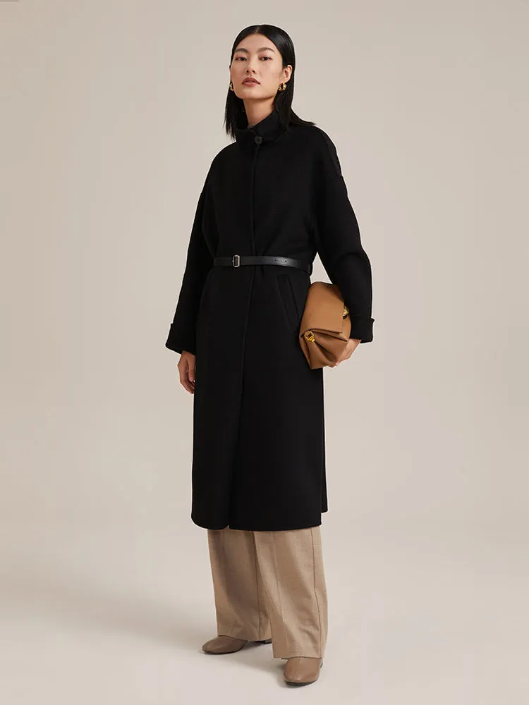 100% Cashmere Wrapped Black Coat sold by Goelia product image thumbnail 2