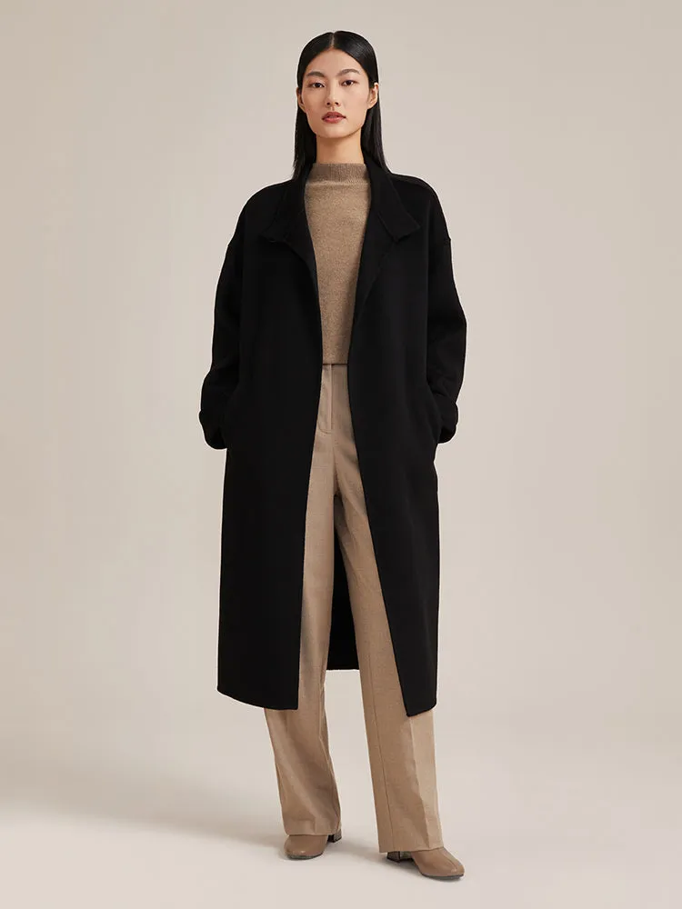 100% Cashmere Wrapped Black Coat sold by Goelia product image thumbnail 3
