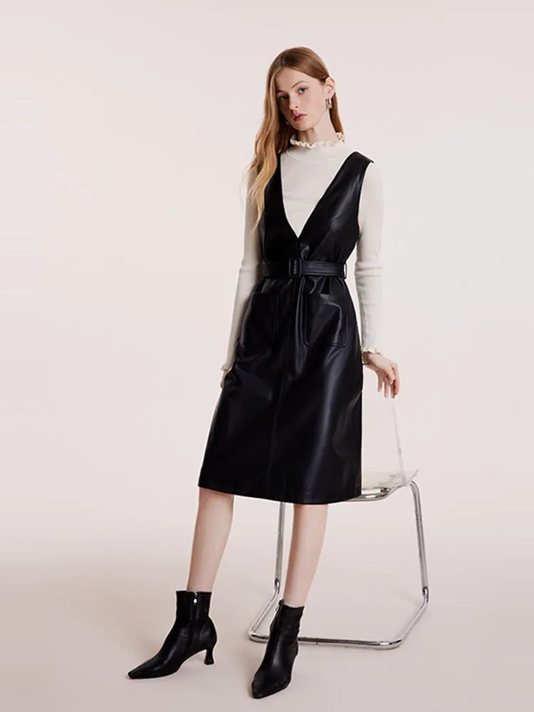 V-neck Vest Dresses With Belt sold by Goelia product image thumbnail 2