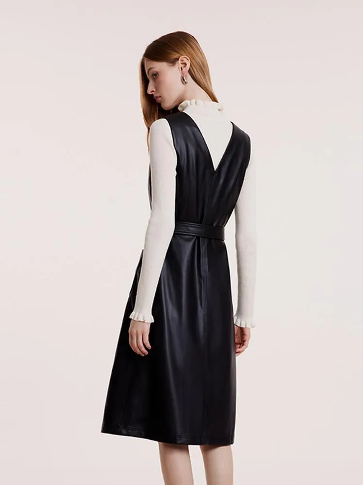 V-neck Vest Dresses With Belt sold by Goelia product image thumbnail 5