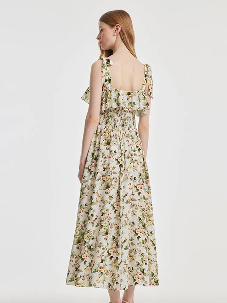 Eucalyptus Blossom Print Tie-Strap Maxi Dress sold by Goelia product image thumbnail 4