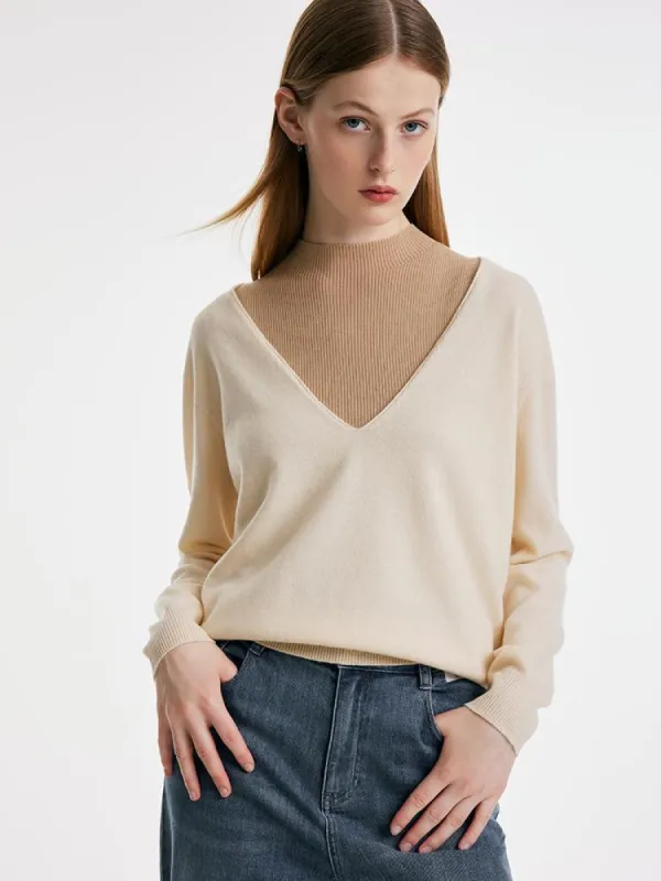 Seamless Woolen Women Sweater And Turtleneck Tank Top sold by Goelia