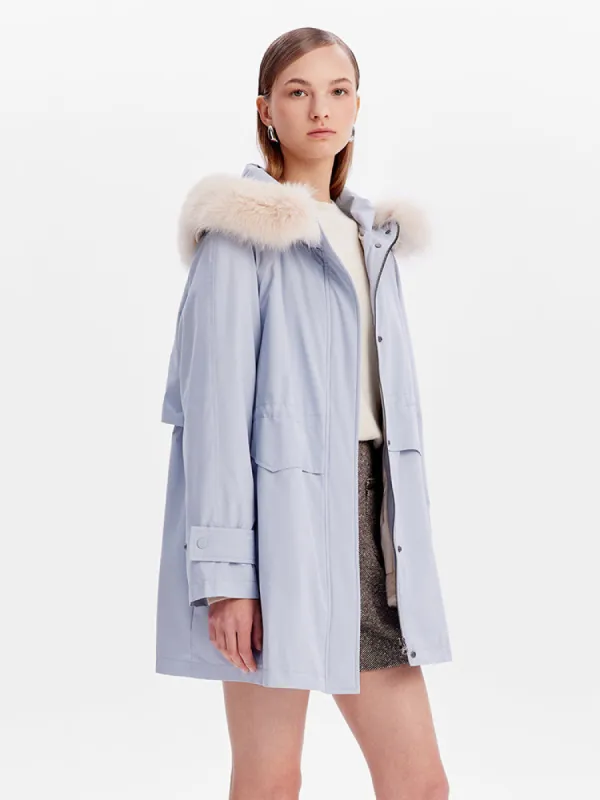 Removable Fox Fur Parka Women Coat sold by Goelia