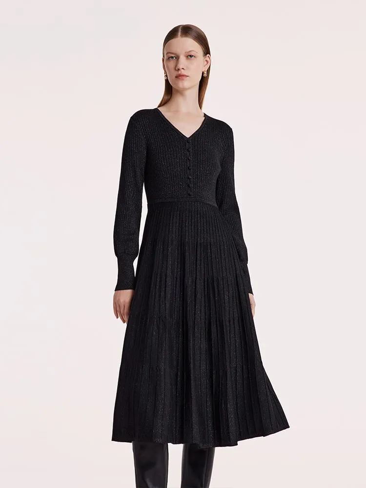 Machine Washable Wool Pleated Dress sold by Goelia