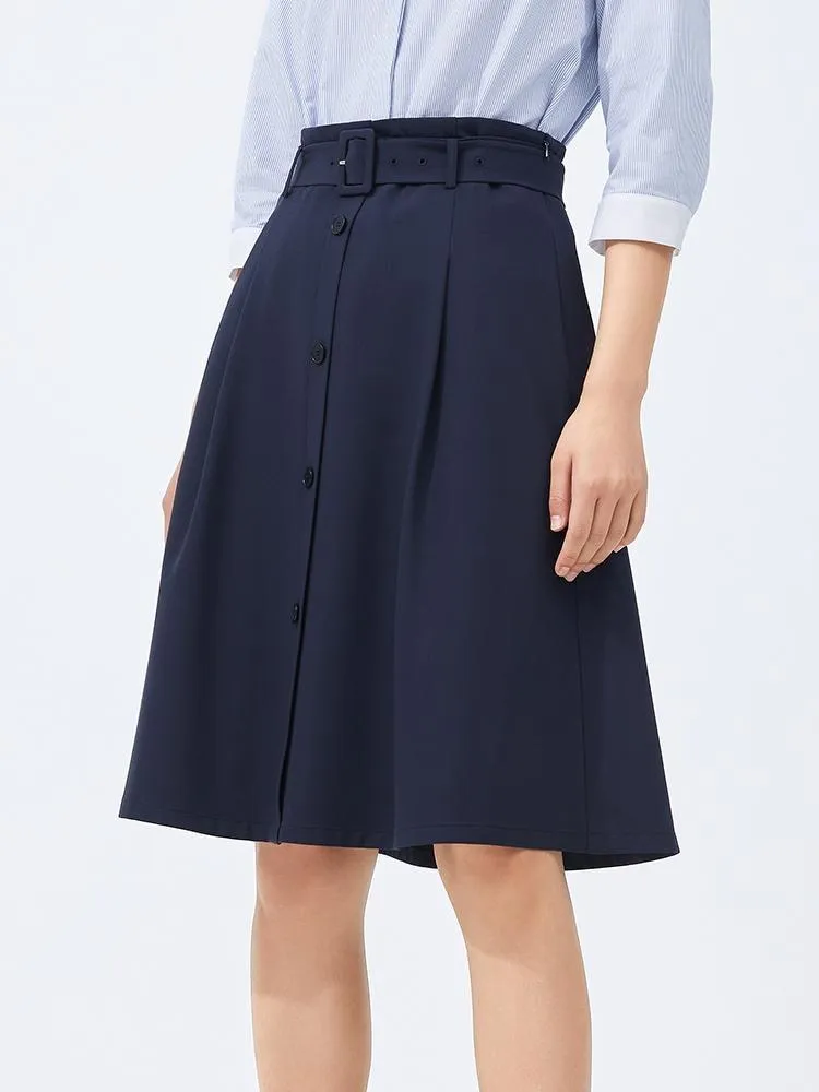 High Waist A-Line Skirt With Pockets sold by Goelia