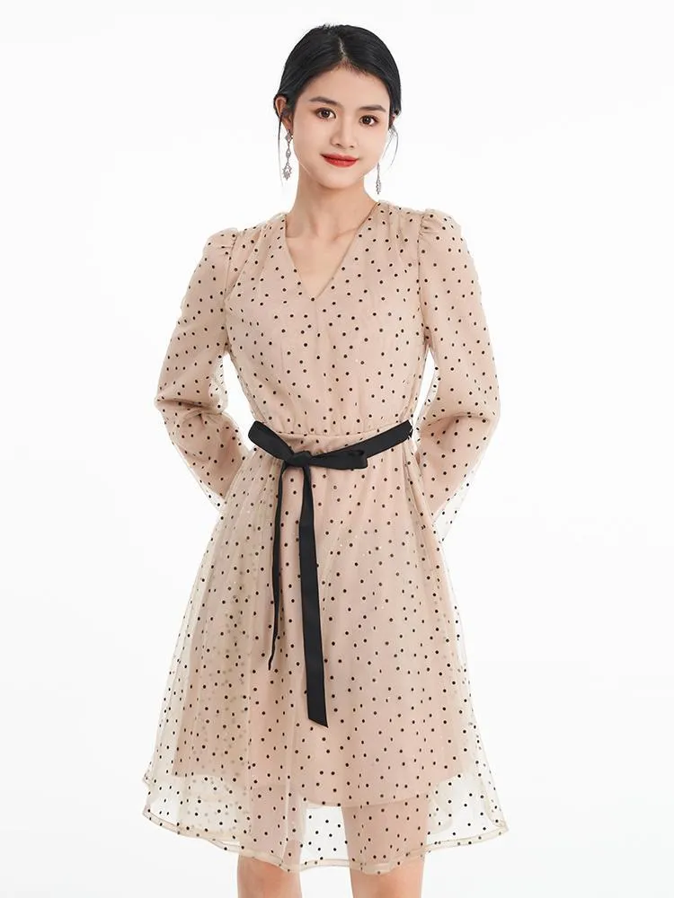 V-neck Mesh Patchwork Dress sold by Goelia product image thumbnail 3