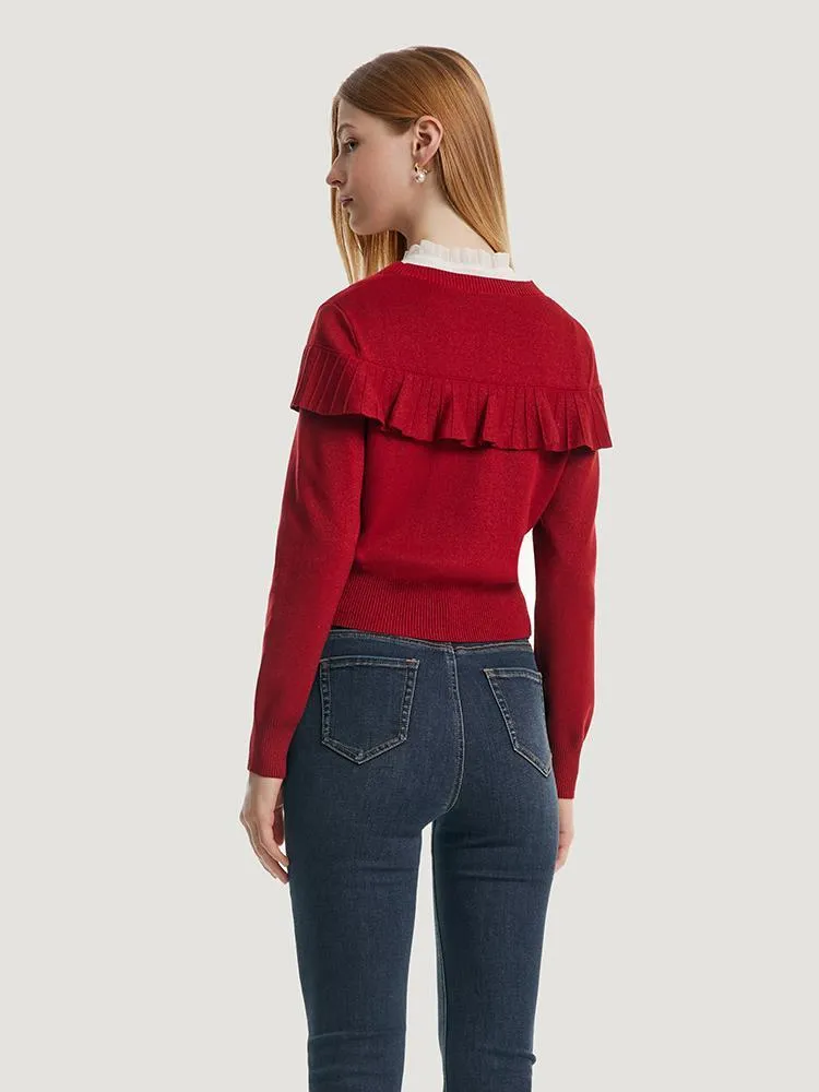Tencel And Woolen Ruffle Cardigan sold by Goelia product image thumbnail 5