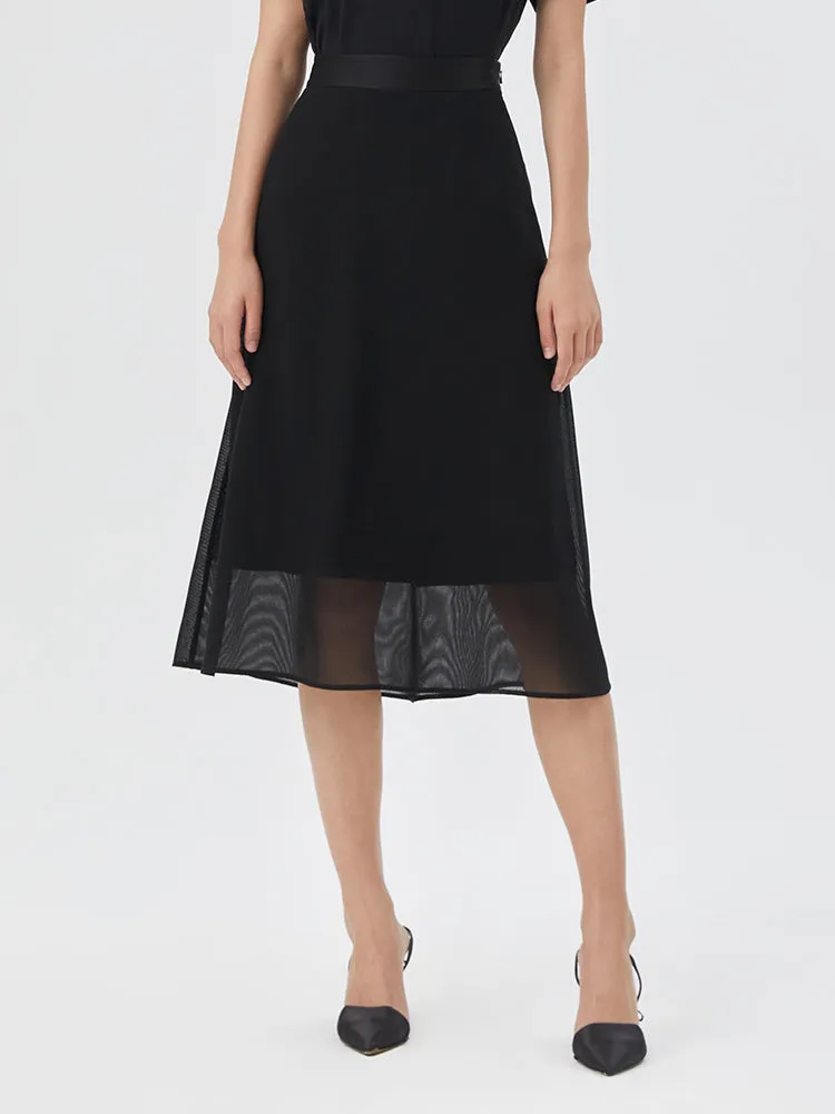Triacetate Mesh A-Line Skirt sold by Goelia