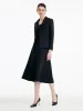 Black Worsted Woolen Blazer sold by Goelia