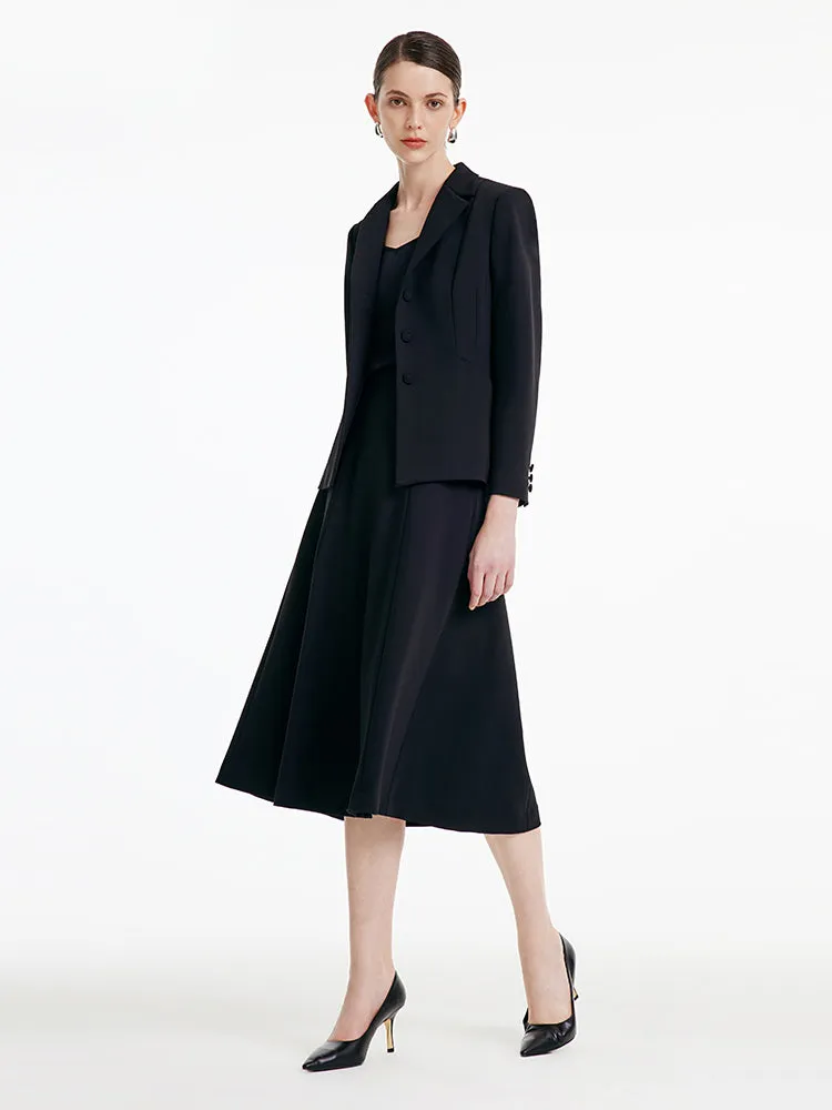 Black Worsted Woolen Blazer sold by Goelia product image thumbnail 2