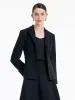 Black Worsted Woolen Blazer sold by Goelia