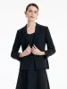Black Worsted Woolen Blazer sold by Goelia