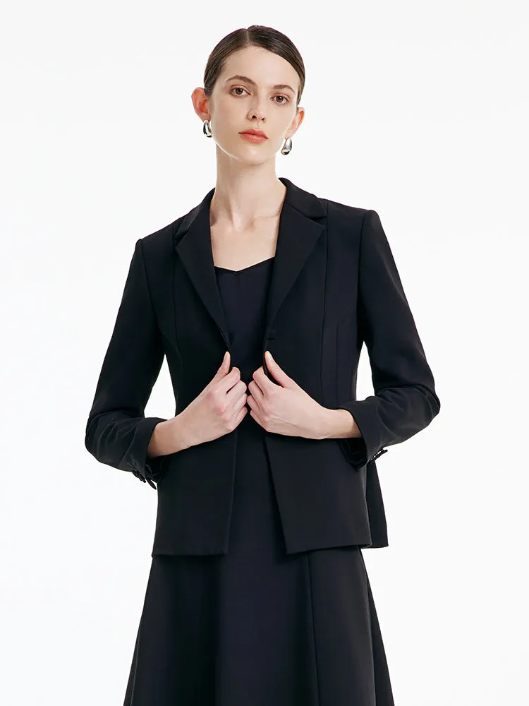 Black Worsted Woolen Blazer sold by Goelia product image thumbnail 3