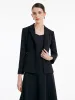 Black Worsted Woolen Blazer sold by Goelia