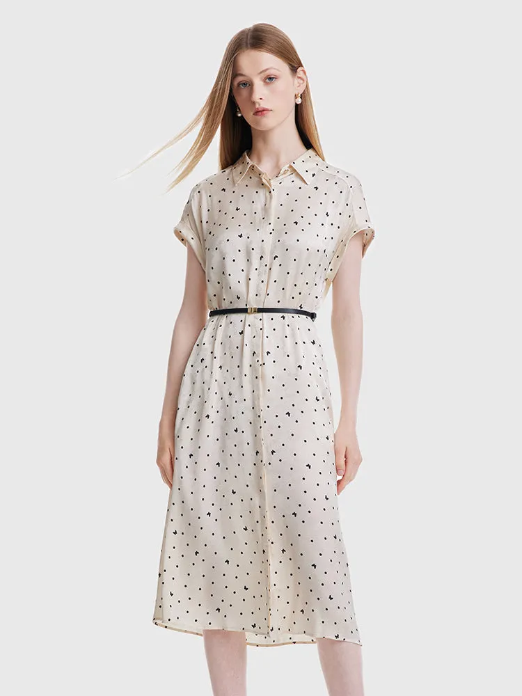 Beige Print Shirt Dress sold by Goelia