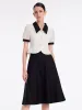 Jacquard Short Top And Women Skirt Two-piece Set sold by Goelia