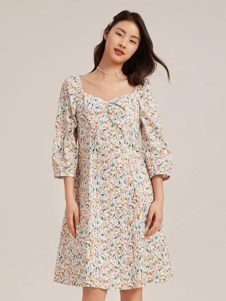 Floral Square Neck Mini Dress With Chain Pouch sold by Goelia product image thumbnail 2