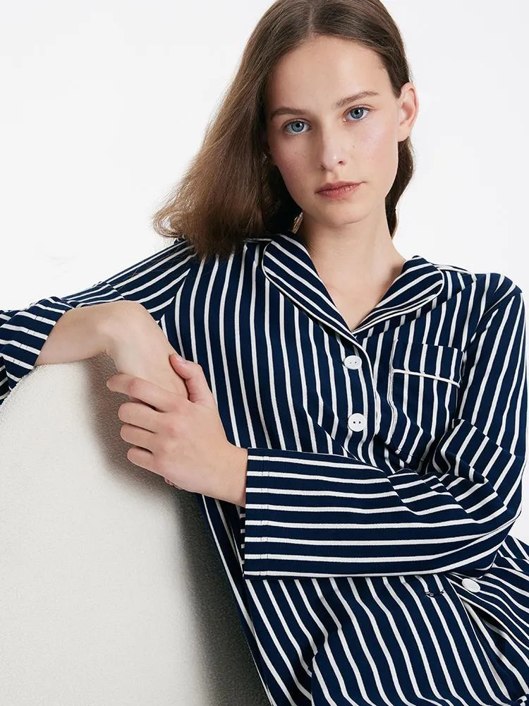 Long Sleeves And Pants Striped Pajamas Two-Piece Set sold by Goelia product image thumbnail 5