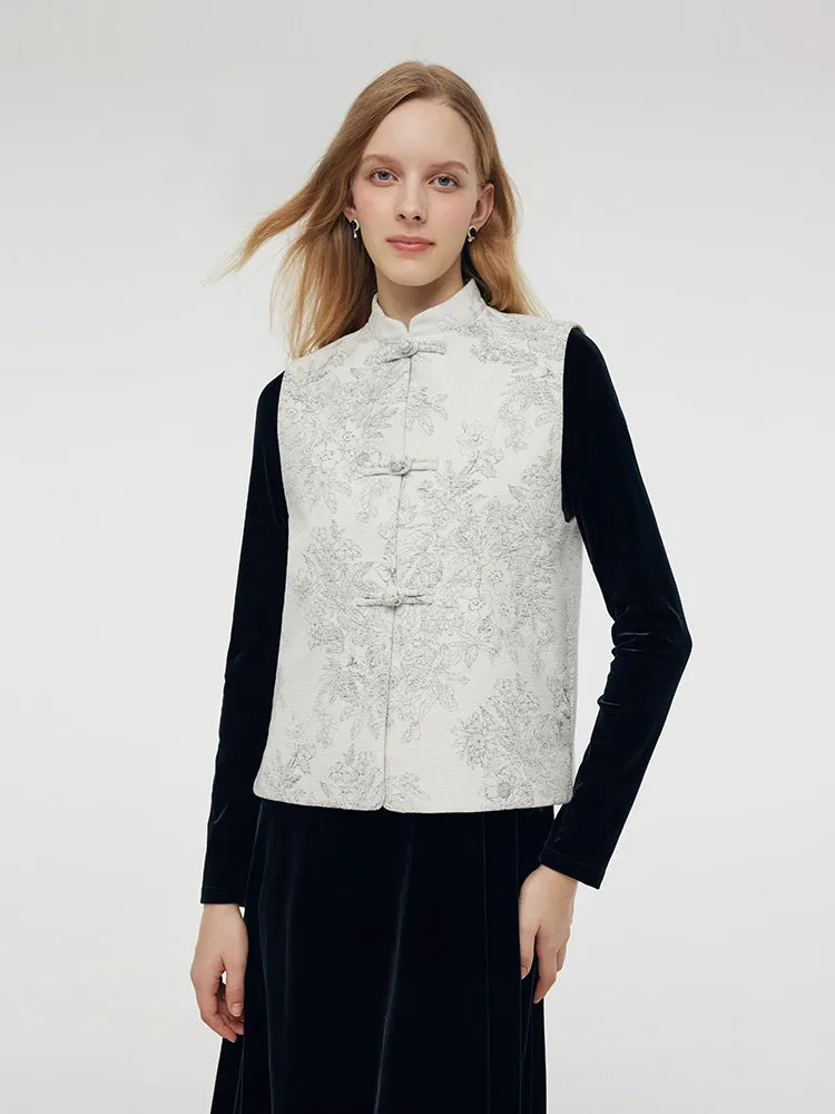 New Chinese-Style Jacquard Women Vest sold by Goelia