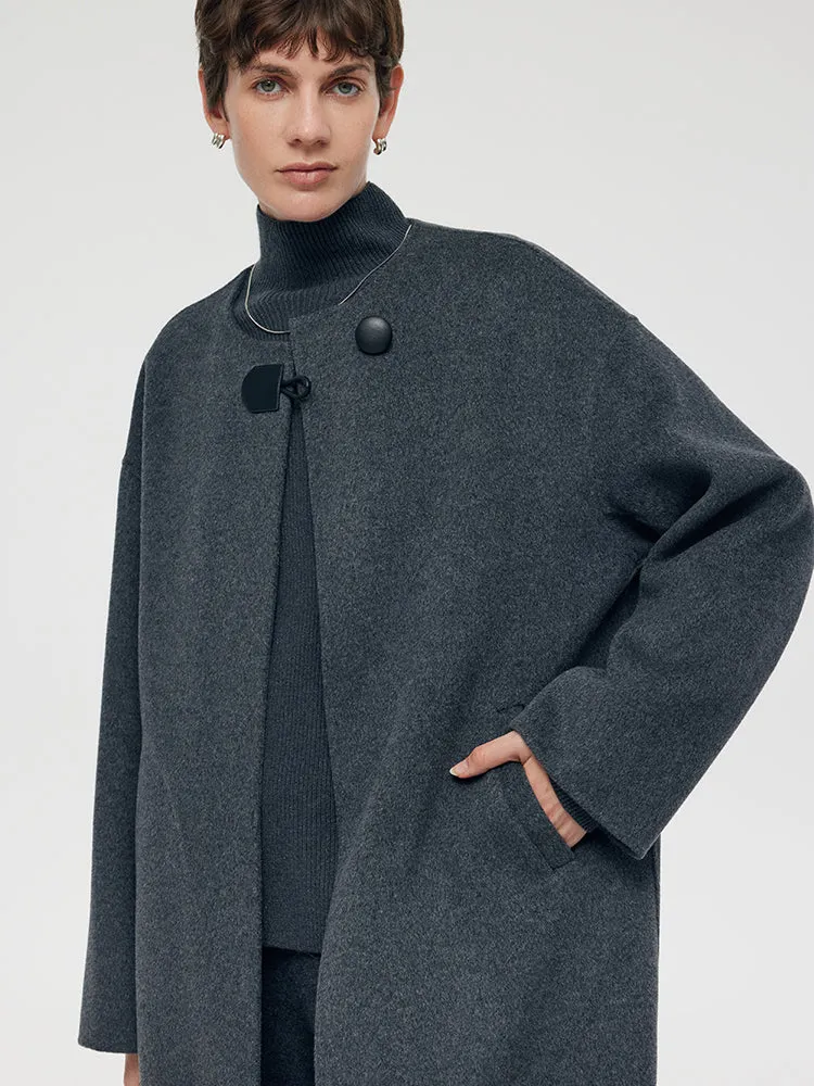 100% Wool Round Neck Women Coat sold by Goelia product image thumbnail 4