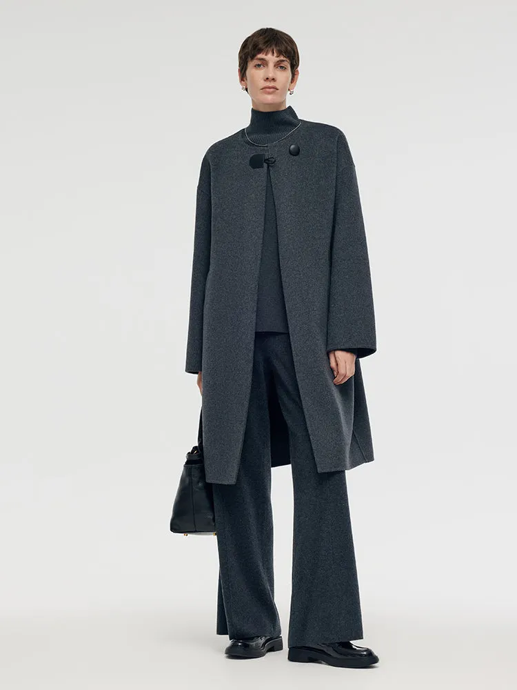 100% Wool Round Neck Women Coat sold by Goelia