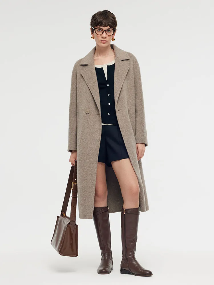 Wool Alpaca Lapel Women Coat sold by Goelia