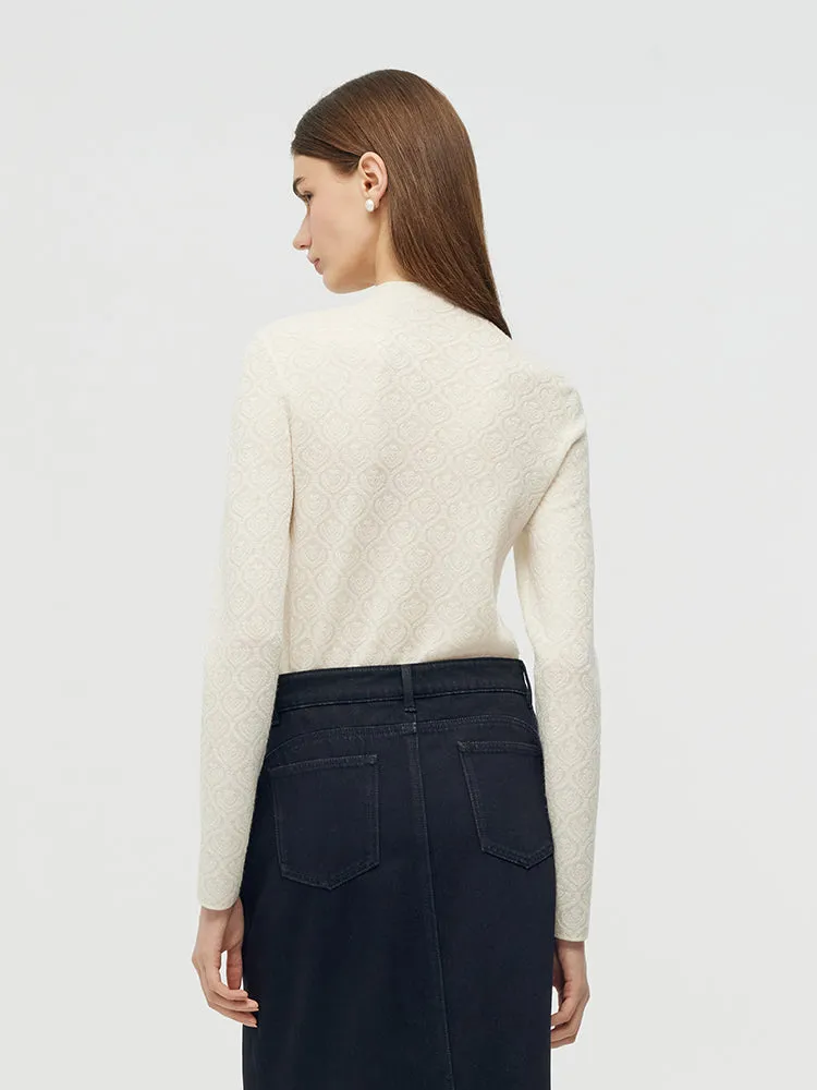 Machine Washable Wool Jacquard Women Knit Top sold by Goelia product image thumbnail 3