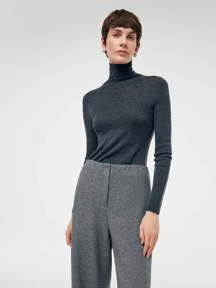 Machine Washable Wool Turtleneck Women Knit Top sold by Goelia product image thumbnail 4